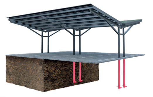 solar carports screw piles
